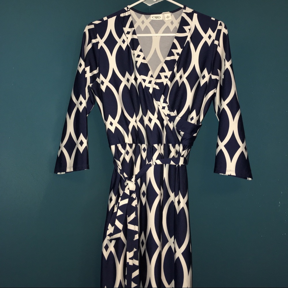 Cato Fashions blue and white maxi dress
